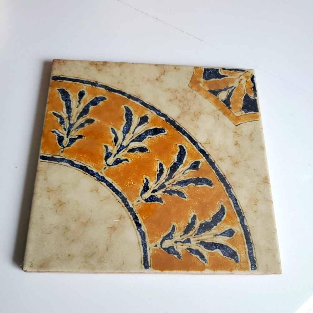 Ceramic Italy art tile Trivet Vintage Italian Square craftsmanship 8inchs